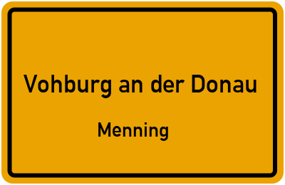 Straßenverzeichnis Vohburg an der Donau Menning