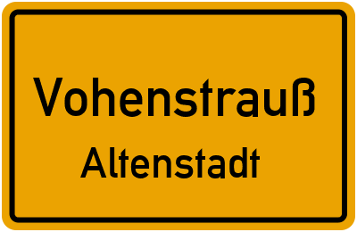 Straßenverzeichnis Vohenstrauß Altenstadt