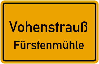 Straßenverzeichnis Vohenstrauß Fürstenmühle