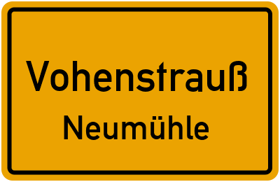 Straßenverzeichnis Vohenstrauß Neumühle
