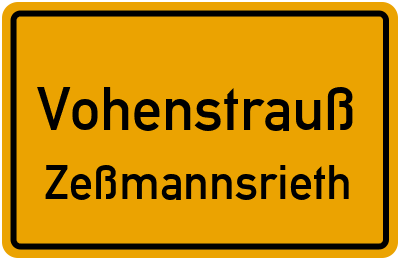 Straßenverzeichnis Vohenstrauß Zeßmannsrieth