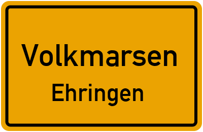 Ortsschild Volkmarsen Ehringen