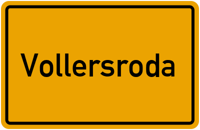 Ortsschild von Gemeinde Vollersroda in Thüringen