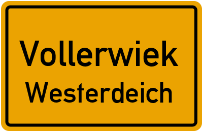 Straßenverzeichnis Vollerwiek Westerdeich