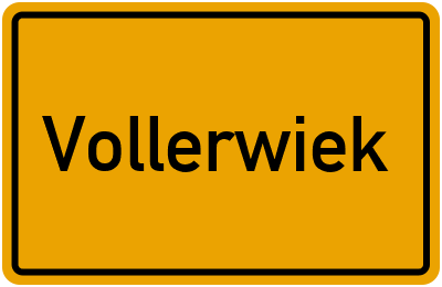 Ortsschild von Gemeinde Vollerwiek in Schleswig-Holstein