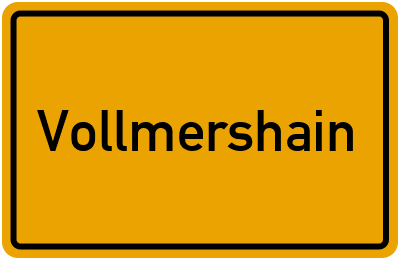 Ortsschild von Gemeinde Vollmershain in Thüringen