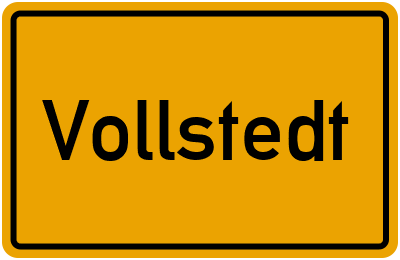 Ortsschild von Gemeinde Vollstedt in Schleswig-Holstein