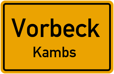 Straßenverzeichnis Vorbeck Kambs