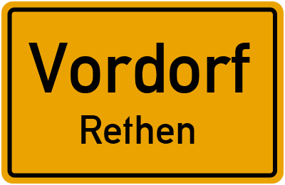 Ortsschild Vordorf Rethen