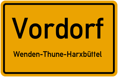 Straßenverzeichnis Vordorf Wenden-Thune-Harxbüttel
