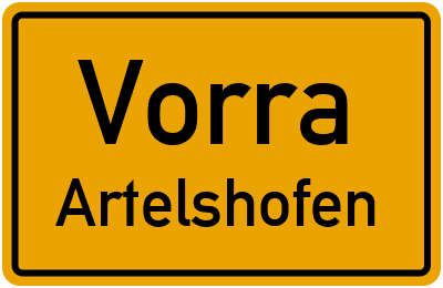 Ortsschild Vorra Artelshofen