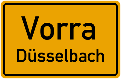 Ortsschild Vorra Düsselbach
