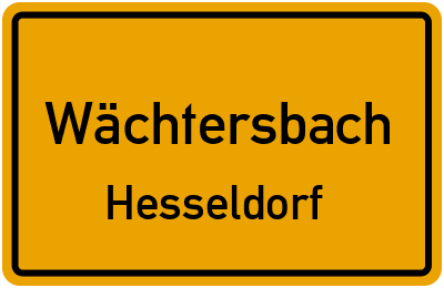 Ortsschild Wächtersbach Hesseldorf