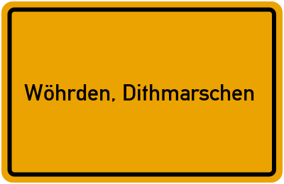 Ortsschild von Gemeinde Wöhrden, Dithmarschen in Schleswig-Holstein