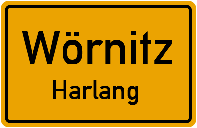 Ortsschild Wörnitz Harlang