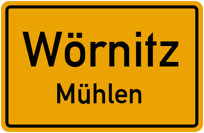 Ortsschild Wörnitz Mühlen