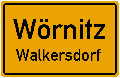 Ortsschild Wörnitz Walkersdorf