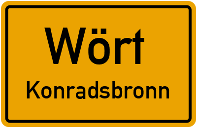 Ortsschild Wört Konradsbronn
