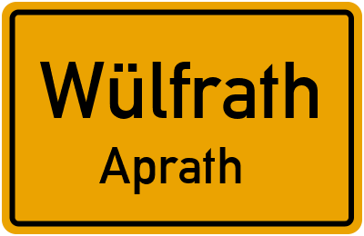 Ortsschild Wülfrath Aprath