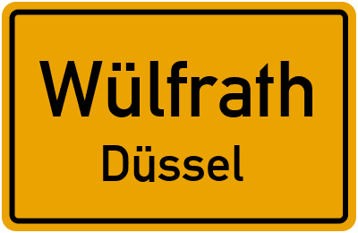 Ortsschild Wülfrath Düssel