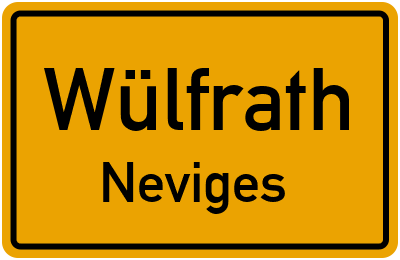 Straßenverzeichnis Wülfrath Neviges