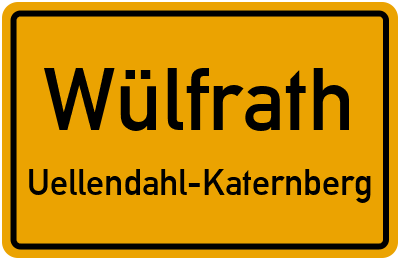 Straßenverzeichnis Wülfrath Uellendahl-Katernberg