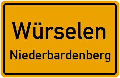 Straßenverzeichnis Würselen Niederbardenberg