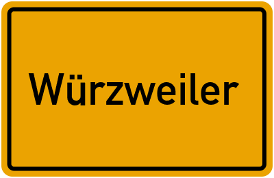 Ortsschild von Gemeinde Würzweiler in Rheinland-Pfalz