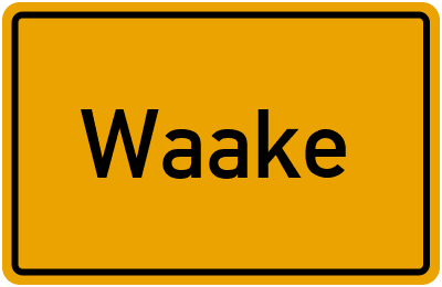 Ortsschild von Waake in Niedersachsen