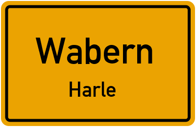 Ortsschild Wabern Harle