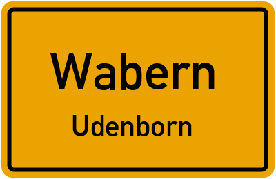 Ortsschild Wabern Udenborn