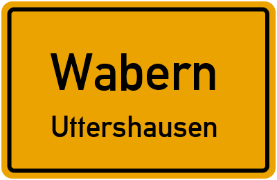 Ortsschild Wabern Uttershausen