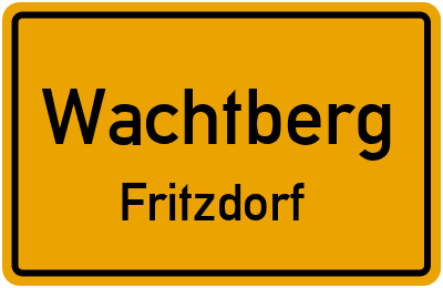 Ortsschild Wachtberg Fritzdorf