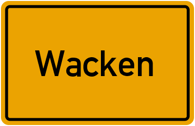 Ortsschild von Gemeinde Wacken in Schleswig-Holstein