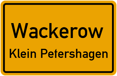 Straßenverzeichnis Wackerow Klein Petershagen