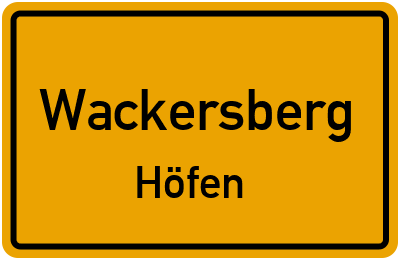 Straßenverzeichnis Wackersberg Höfen