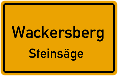 Straßenverzeichnis Wackersberg Steinsäge