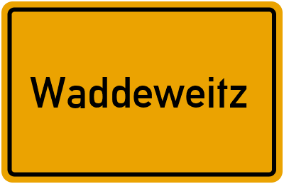 Ortsschild von Gemeinde Waddeweitz in Niedersachsen