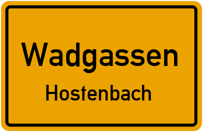 Ortsschild Wadgassen Hostenbach