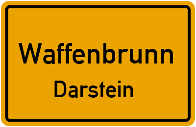Ortsschild Waffenbrunn Darstein
