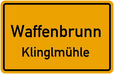 Straßenverzeichnis Waffenbrunn Klinglmühle