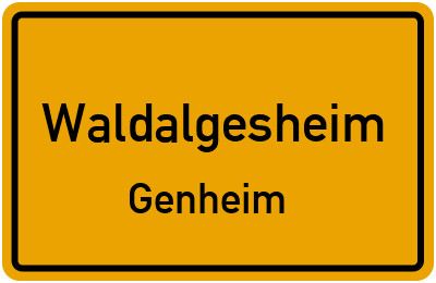 Ortsschild Waldalgesheim Genheim