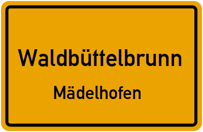 Straßenverzeichnis Waldbüttelbrunn Mädelhofen