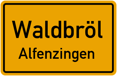 Straßenverzeichnis Waldbröl Alfenzingen