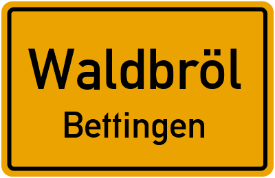 Straßenverzeichnis Waldbröl Bettingen