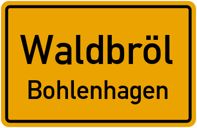 Ortsschild Waldbröl Bohlenhagen