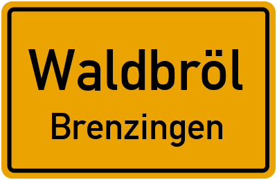 Straßenverzeichnis Waldbröl Brenzingen