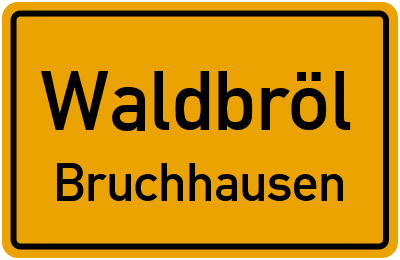 Ortsschild Waldbröl Bruchhausen