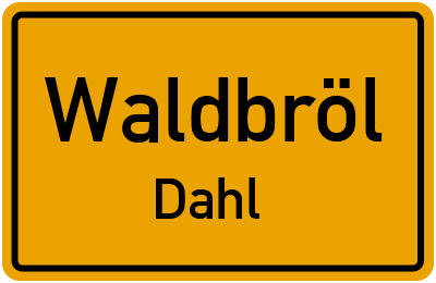 Straßenverzeichnis Waldbröl Dahl