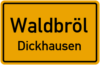 Straßenverzeichnis Waldbröl Dickhausen